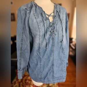 Denim 24/7 Blue Lace-Up Tunic